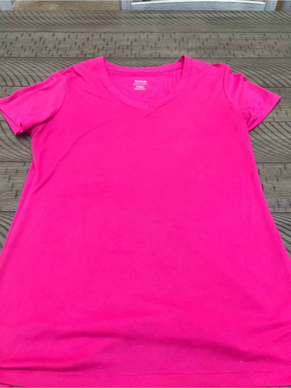 Reebok Women’s V-Neck Short Sleeve Tee - Bright Pink